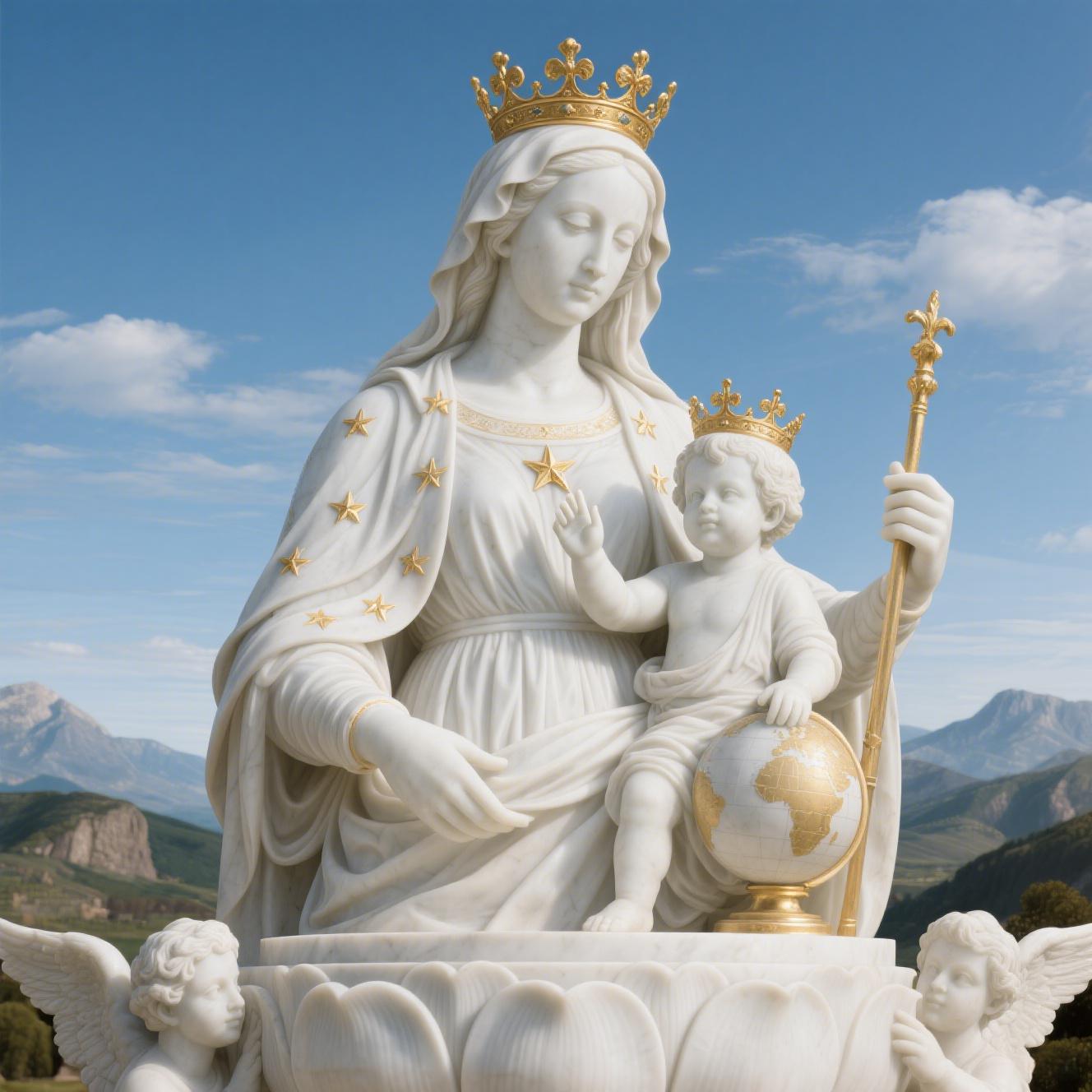 Stone - carved religious sculptures