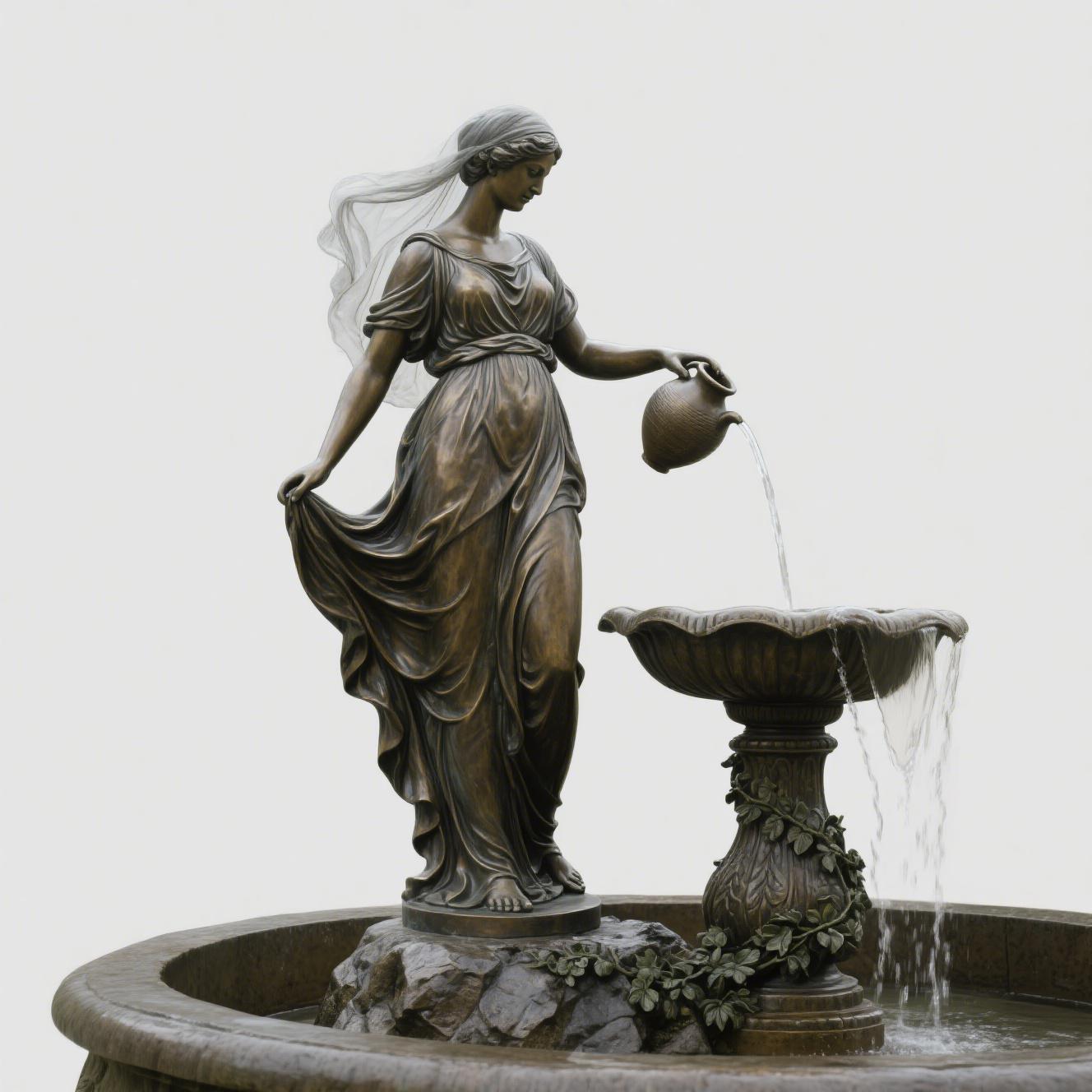 Bronze - cast fountain