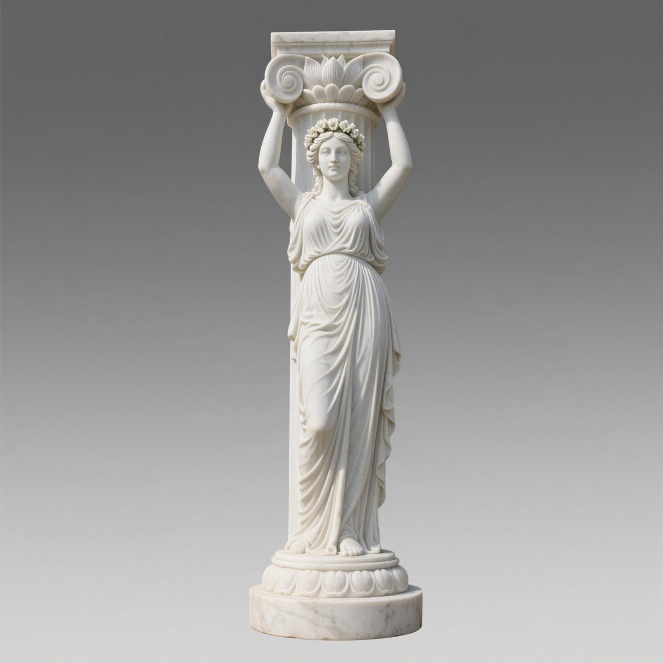 Handmade Marble Stone-Carved Pillar