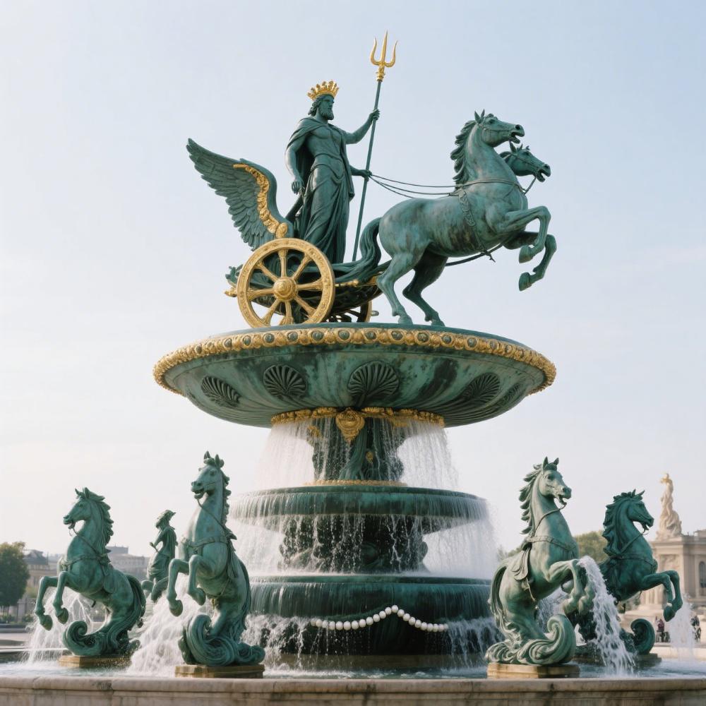 Cast bronze fountain sculpture
