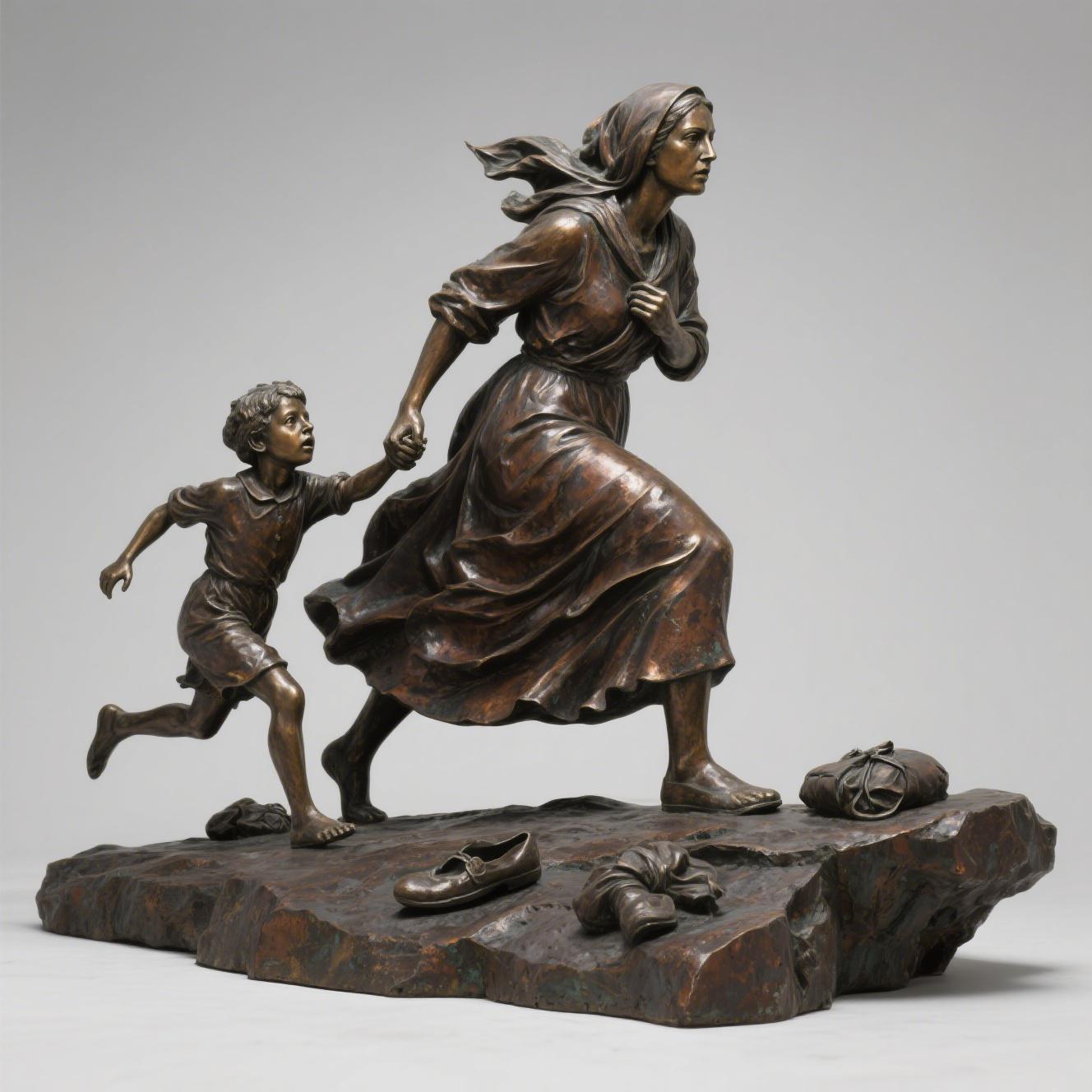 cast bronze human sculpture