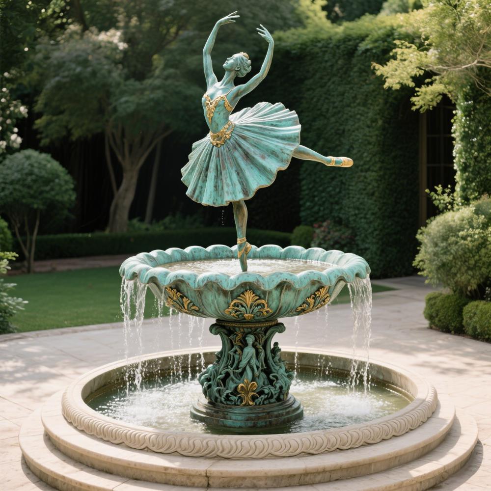 Bronze - cast water fountain