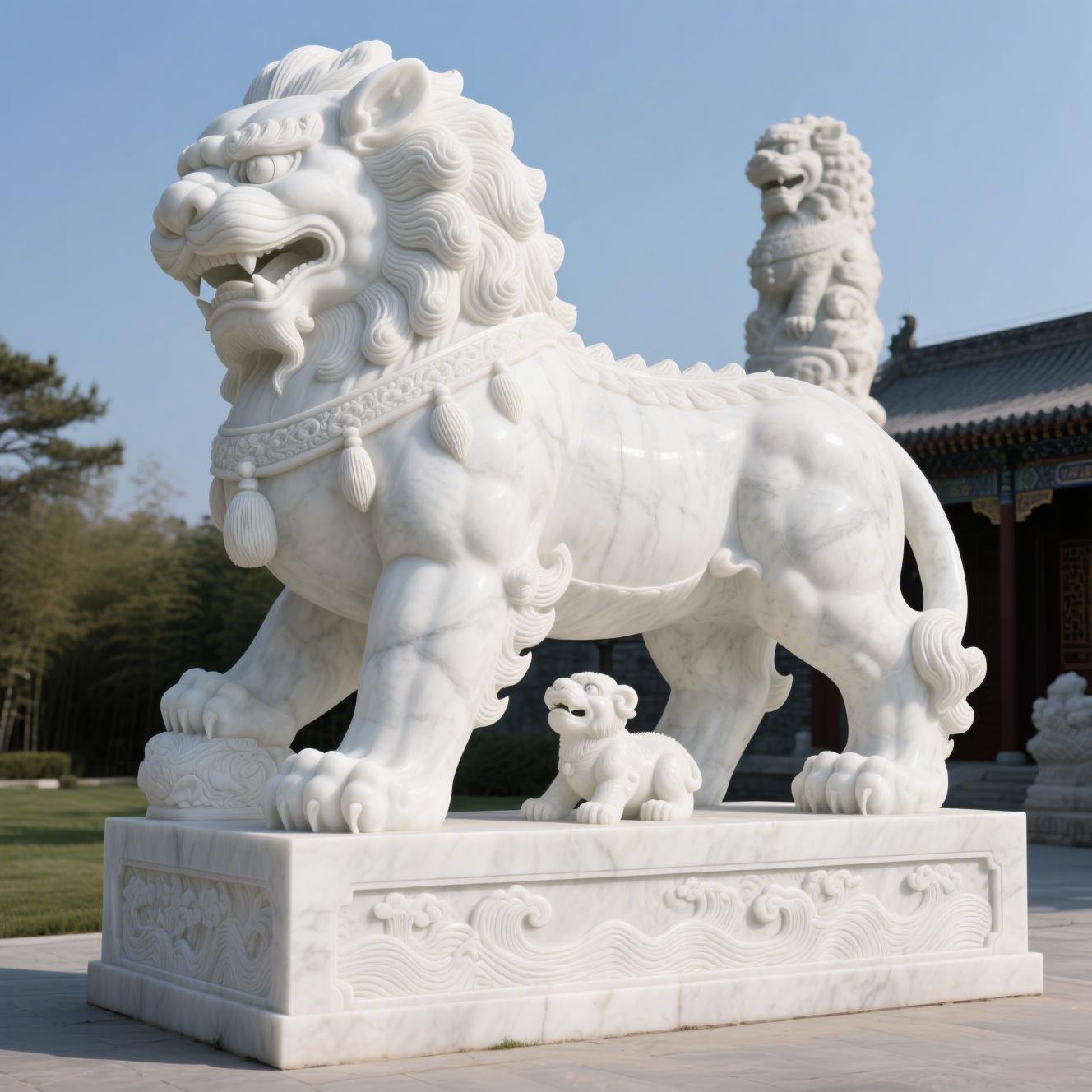 Animal stone sculptures