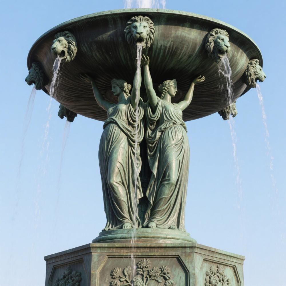 Bronze - cast water fountain